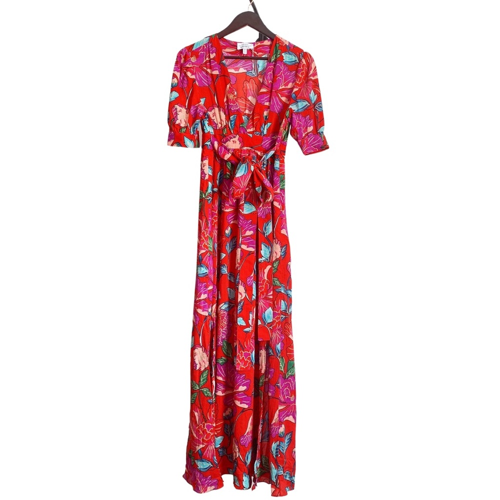 & Other Stories Red Floral Print Maxi Dress 8
